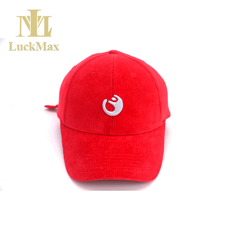 Wholesale Custom Baseball cap Corduroy baseball caps with shiny color custom embroidered logo