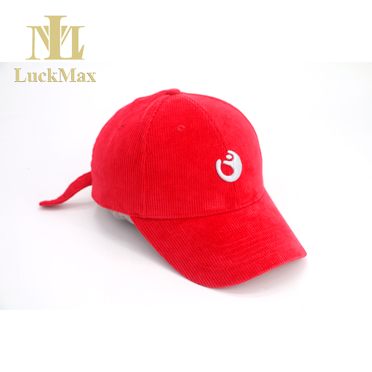 Wholesale Custom Baseball cap Corduroy baseball caps with shiny color custom embroidered logo