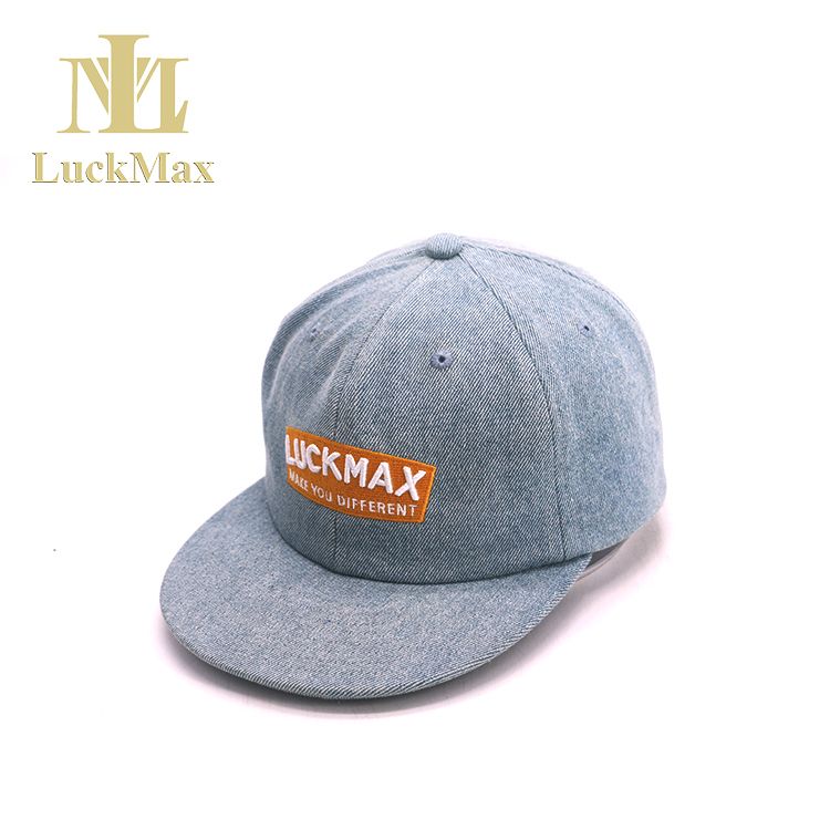 Baseball Cap Flat Brim 6 -panel Denim Snapback Hat Embroidered Logo Camo Custom Your Own 3D Black Plain Embroidery Pcs