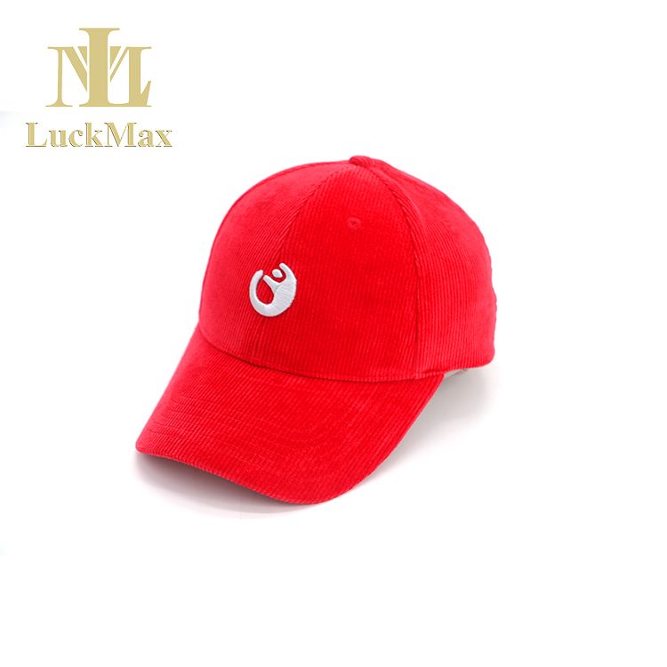 Wholesale Custom Baseball cap Corduroy baseball caps with shiny color custom embroidered logo