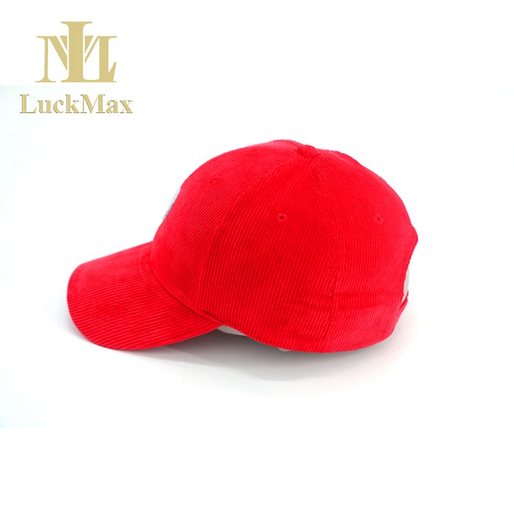 Wholesale Custom Baseball cap Corduroy baseball caps with shiny color custom embroidered logo