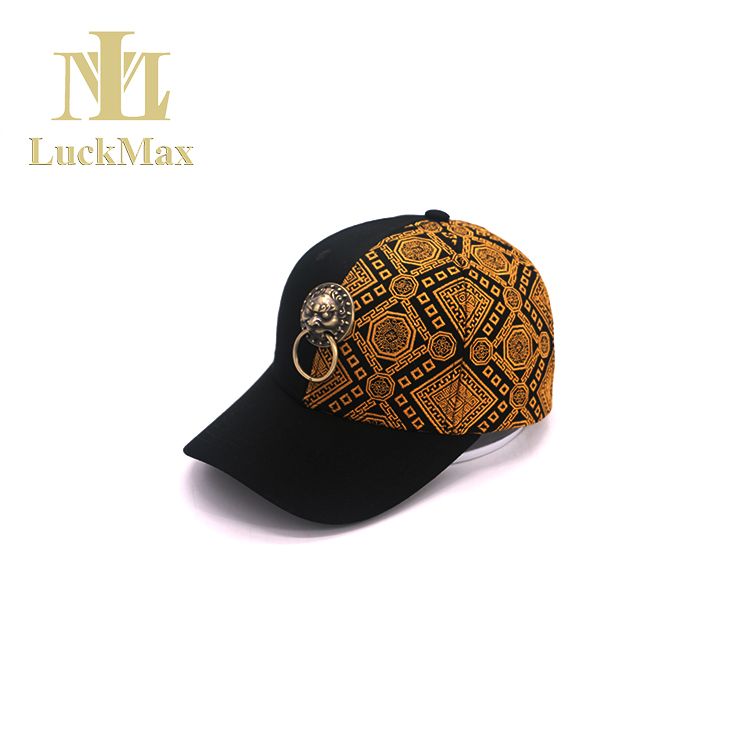 Baseball Cap With Traditional Chinese metal lion decoration Embroidery of ancient Chinese patterns 6 Panel hat Sports Type