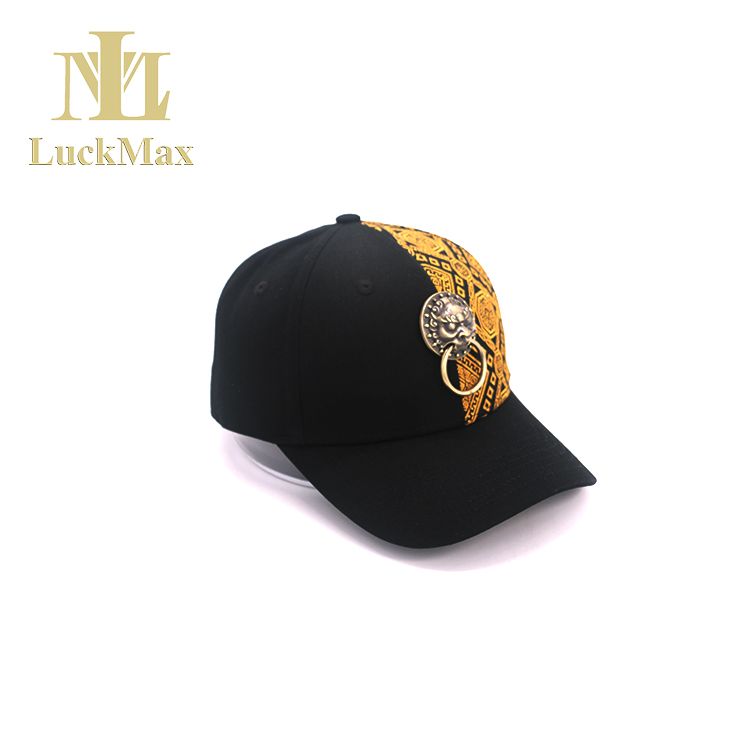 Baseball Cap With Traditional Chinese metal lion decoration Embroidery of ancient Chinese patterns 6 Panel hat Sports Type