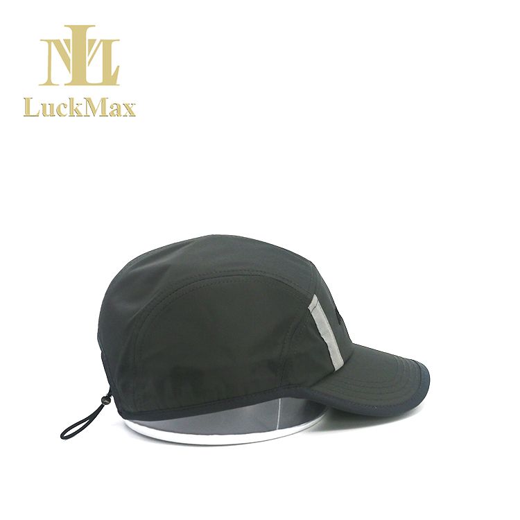 5-Panal Outdoor sport hat with Custom front 3D embroidered logo and Adjustable rope closure in rear Sun-proof Splice color