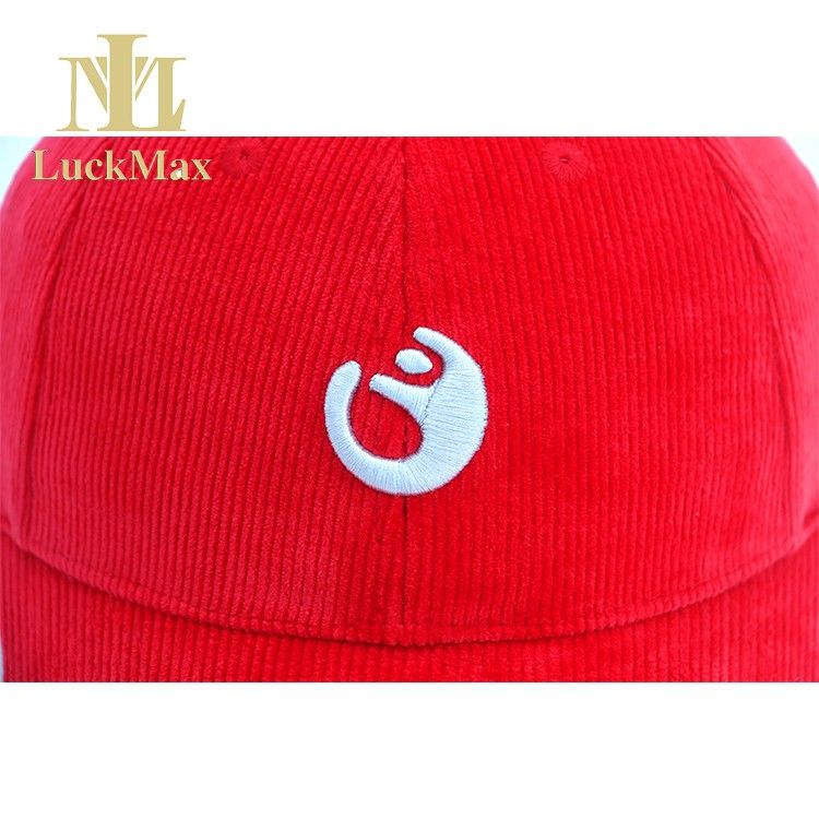 Wholesale Custom Baseball cap Corduroy baseball caps with shiny color custom embroidered logo