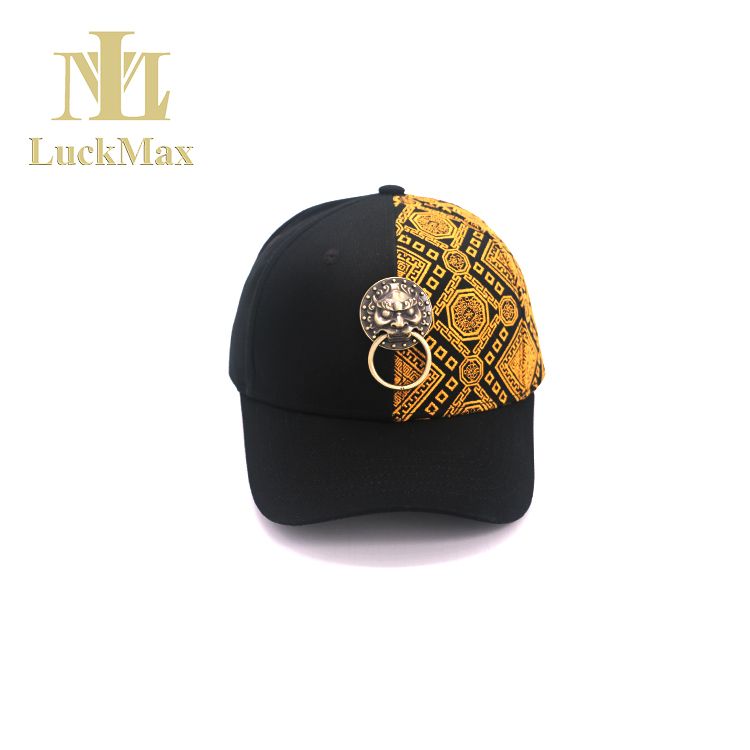 Baseball Cap With Traditional Chinese metal lion decoration Embroidery of ancient Chinese patterns 6 Panel hat Sports Type