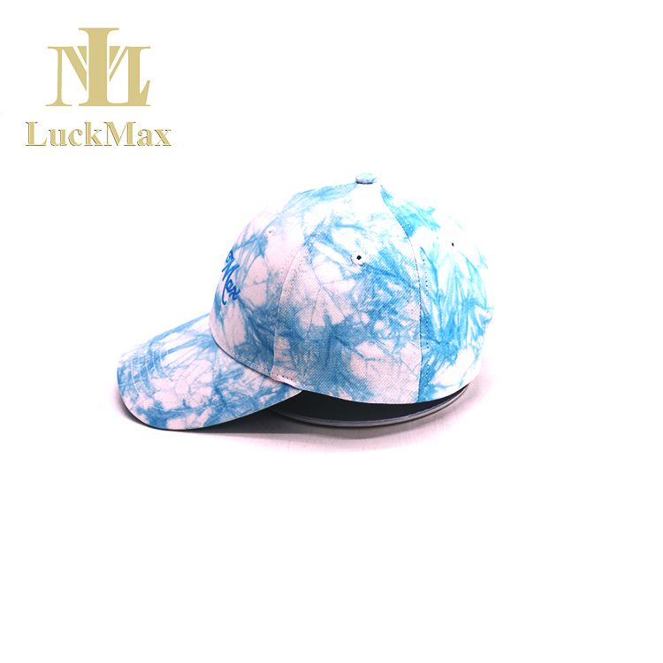 Trending Tie Dye Men Women Baseball Cap Fashion Sports High Quality White Blue 6-Panel Adjustable Size Adult Hat Embroidered