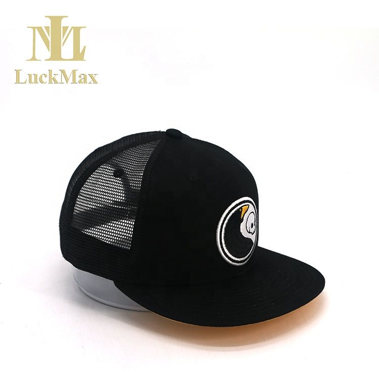 Skull Wholesale OEM Design Custom Cotton Sports 6 Panel mesh cap Snapback Caps with flat brim Embroidered Unisex Customized Logo